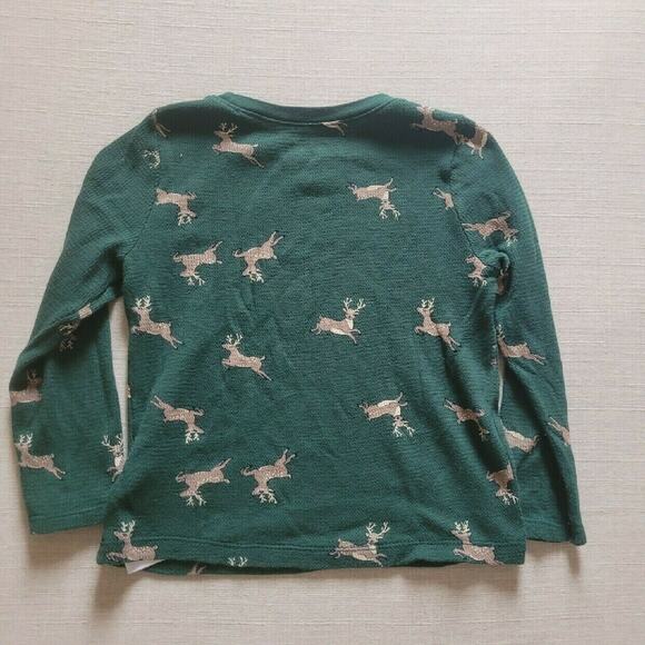 Old Navy Green Waffle Knit Deer Tee - Picture 4 of 5